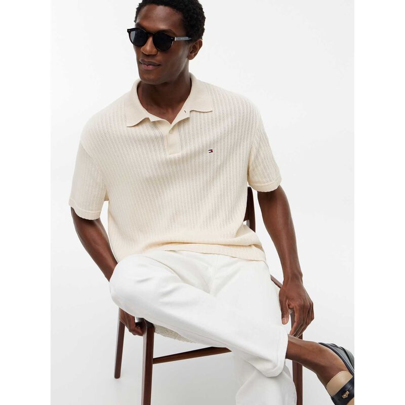 Tommy Hilfiger Relaxed Fit Open Knit Polo Shirt image number 2
